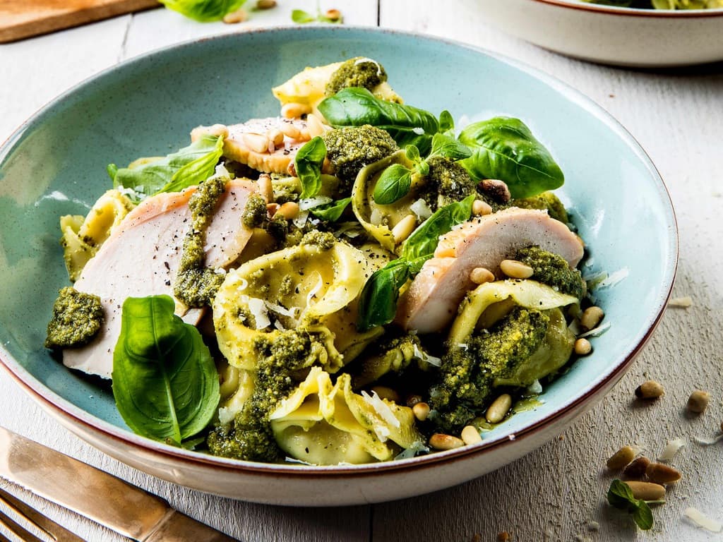 Tortellini med kylling og pesto