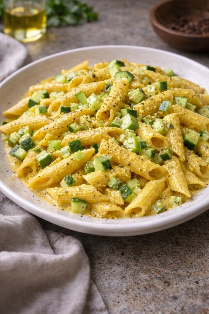 Pennesalat med karri