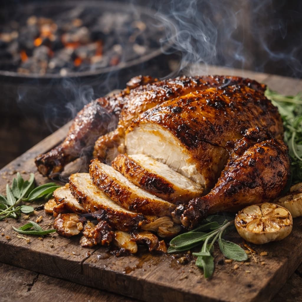 Salvie- og honningrøkt kylling