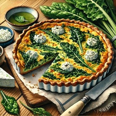 Pai med mangold og chevre