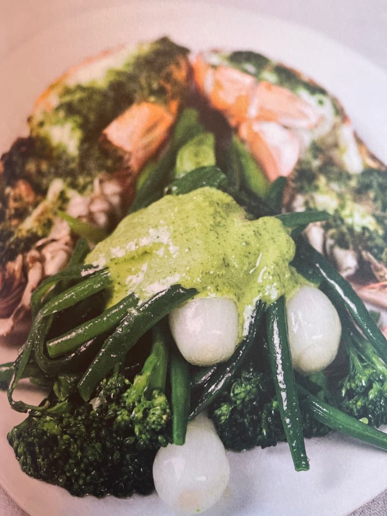 Grønn trio og grillet sjøkreps