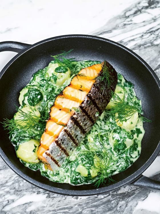 Grillet gravlaks à la crème