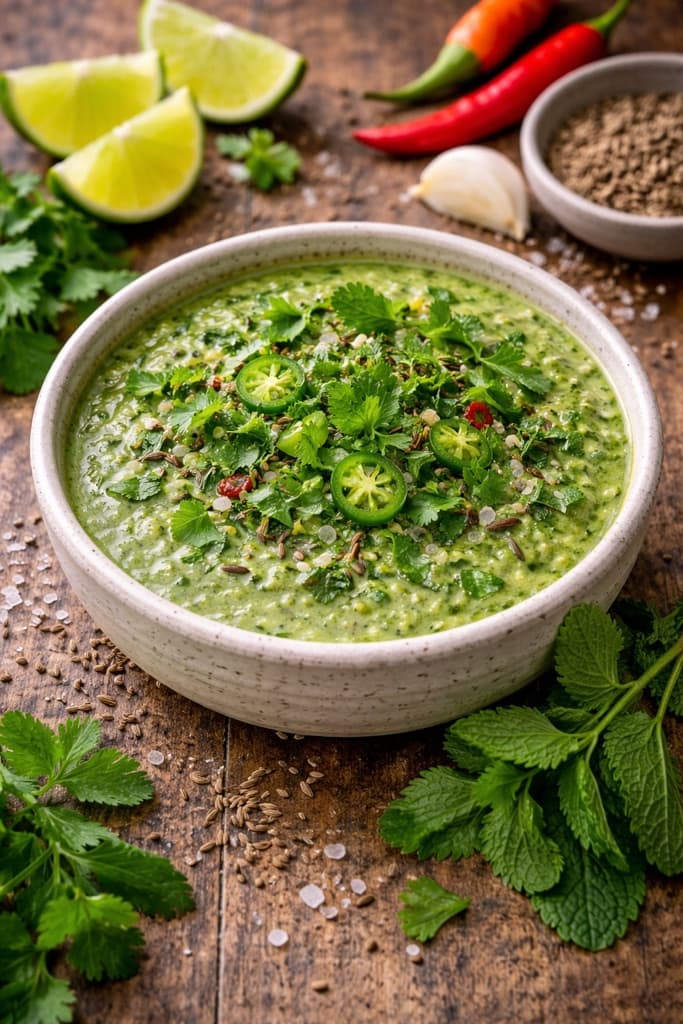 Indisk kokos-koriander chutney