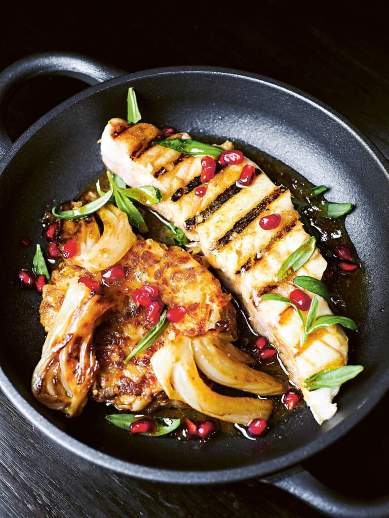 Grillet kveite med aromatisk smørsaus