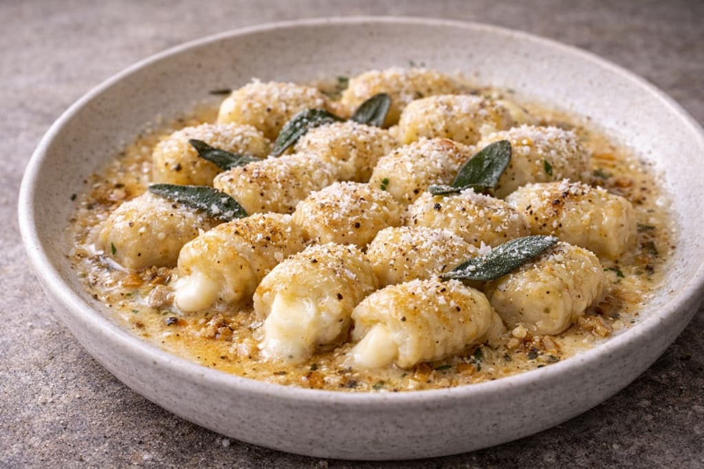 Potetgnocchi med fonduefyll