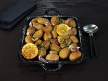 Ovnsbakte poteter med sitron og timian