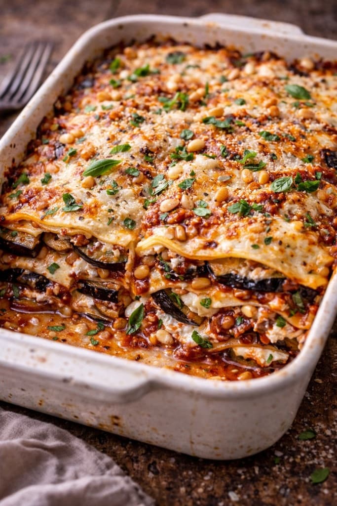 Lasagne med Auberginer og Ricotta