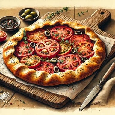 Tomatgalette med hjemmelaget galettedeig