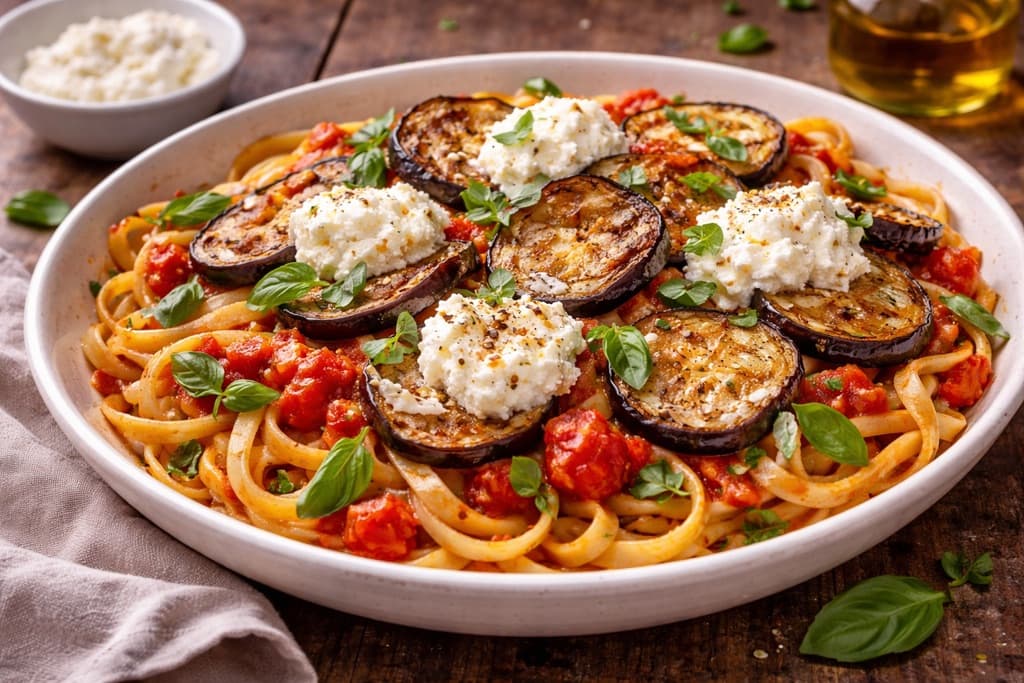 Tagliatelle med Auberginer