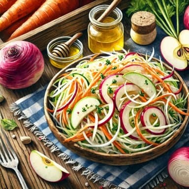 Råkost med nepe, eple og gulrot