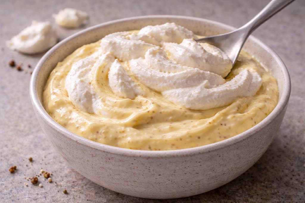 Majones med pisket krem
