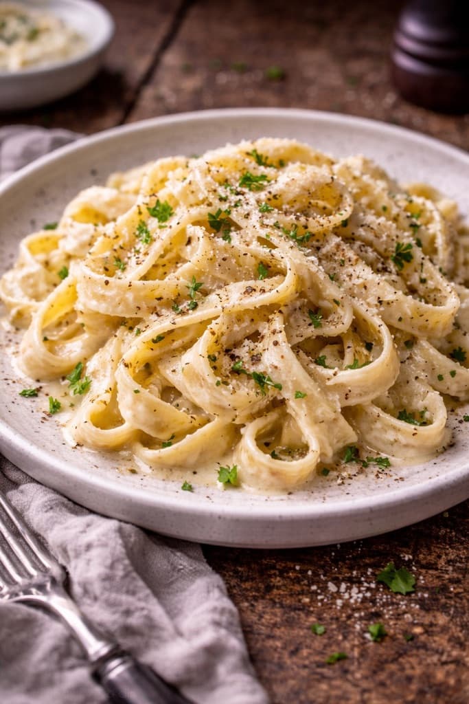 Fettuccine i Hvit Saus