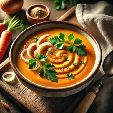 Gulrotkrem med Løk og Spisskummen