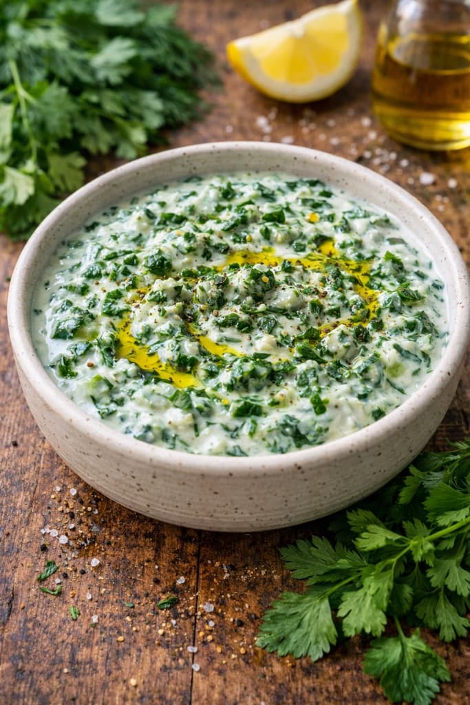 Persisk spinatyoghurt