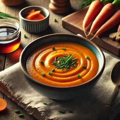 Lønnesirupstekt Gulrot- og Ingefærsuppe