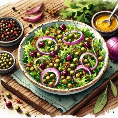 Asiasalat med linser og krydderdressing