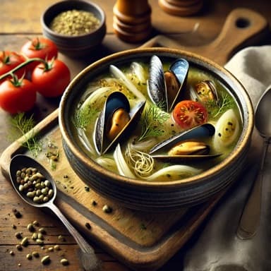 Blåskjell- og Fennikelsuppe