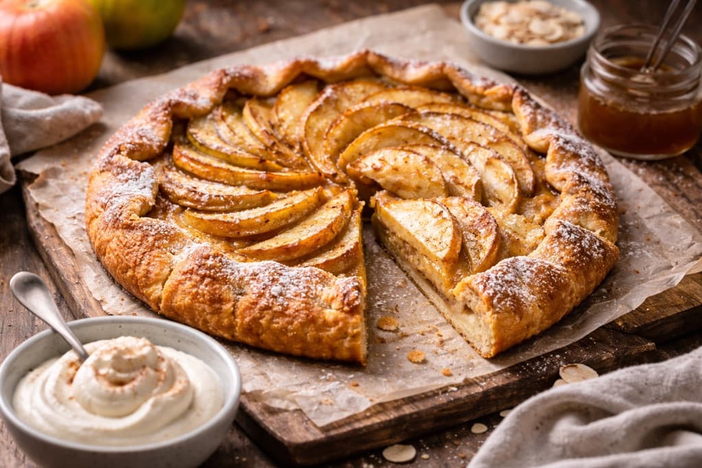 Eple- og frangipane-terte