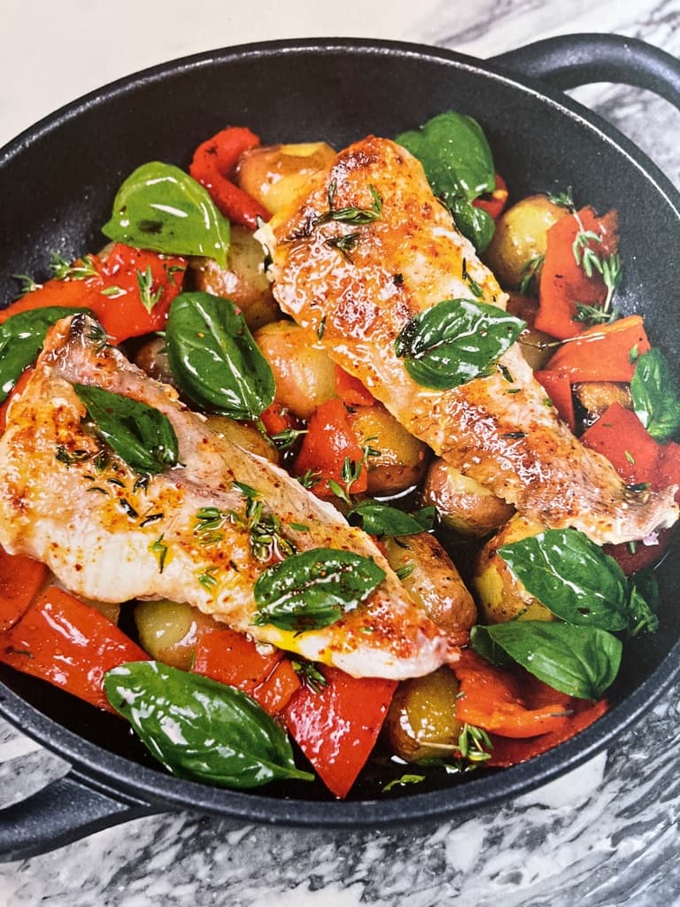 Breiflabbhale med hvitløkskrem og basilikum