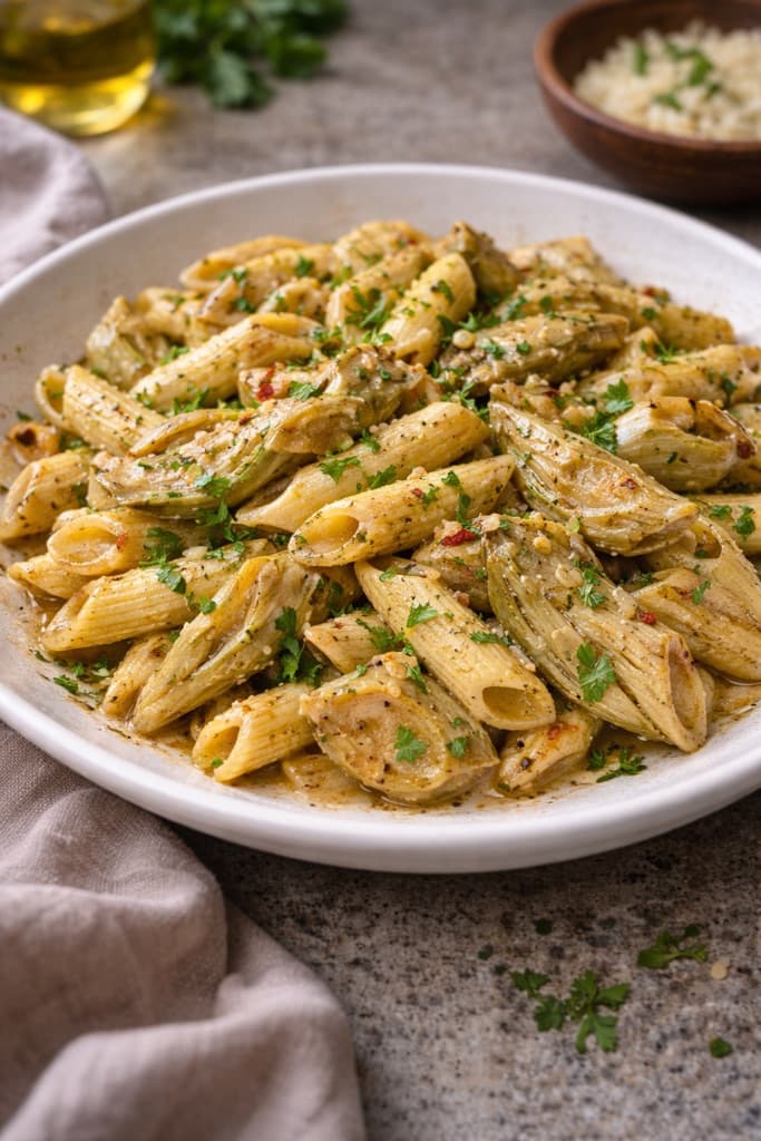 Penne rigate med artisjokker