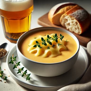 Emmental- og ølsuppe