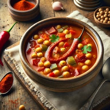 Harissa- og Kikertersuppe