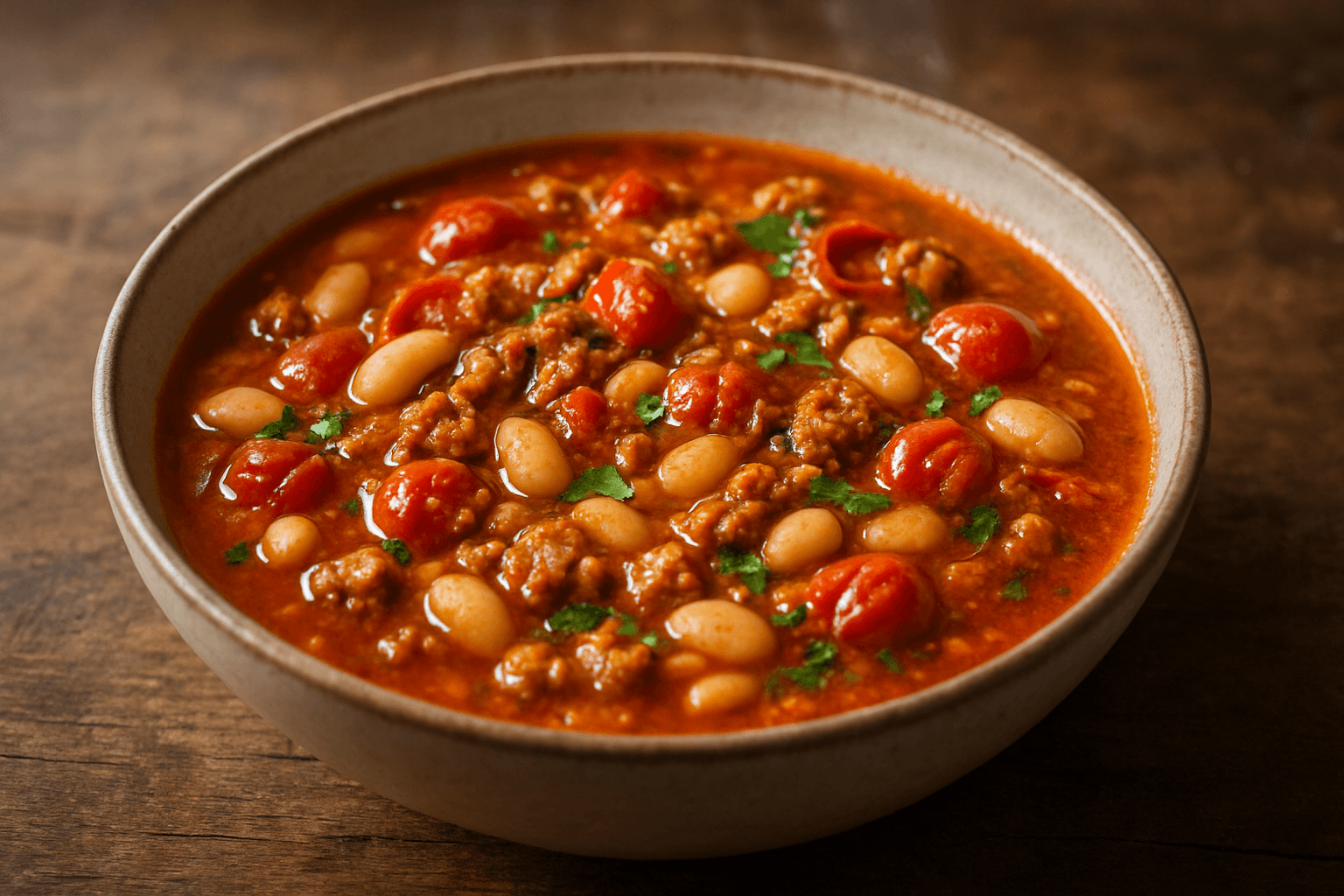 Pølse- og bønnesuppe